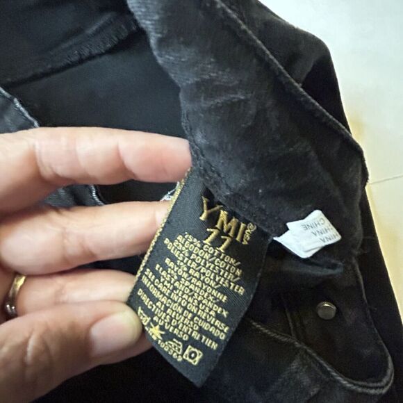 YMI Skinny Jeans Women's Size 11 Black Low Rise Distressed Embroidered Floral - Picture 7 of 10
